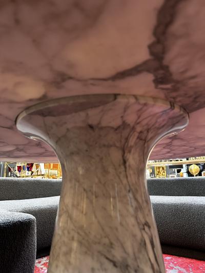 Angelo Mangiarotti Angelo Mangiarotti Calacatta Marble Round Oversize Dining Table 1970s