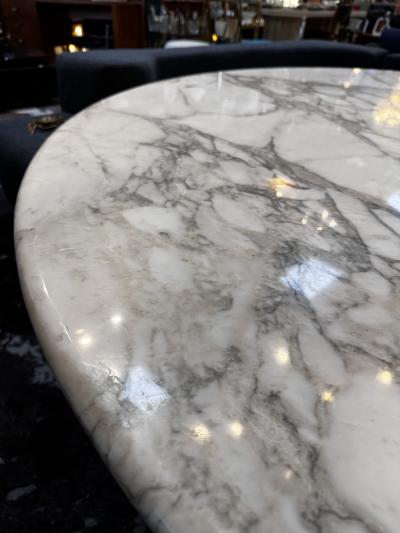 Angelo Mangiarotti Angelo Mangiarotti Calacatta Marble Round Oversize Dining Table 1970s