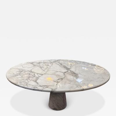 Angelo Mangiarotti Angelo Mangiarotti Calacatta Marble Round Oversize Dining Table 1970s