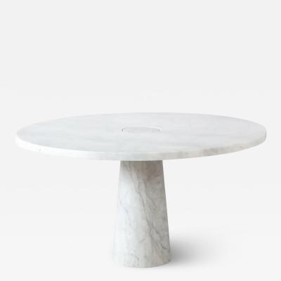 Angelo Mangiarotti Angelo Mangiarotti Carrara Marble Pedestal Dining Table Italian 1970s