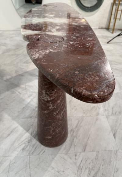 Angelo Mangiarotti Angelo Mangiarotti Eros Console Table in Rosso Verona Marble Italy 1970s