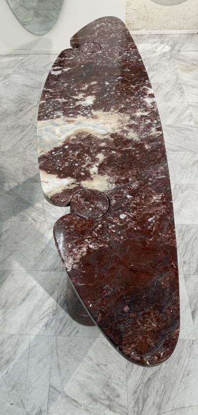 Angelo Mangiarotti Angelo Mangiarotti Eros Console Table in Rosso Verona Marble Italy 1970s