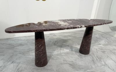 Angelo Mangiarotti Angelo Mangiarotti Eros Console Table in Rosso Verona Marble Italy 1970s