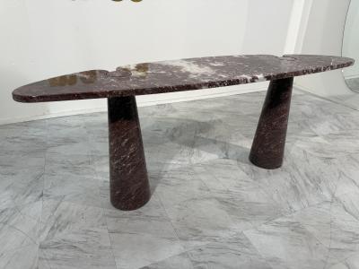 Angelo Mangiarotti Angelo Mangiarotti Eros Console Table in Rosso Verona Marble Italy 1970s