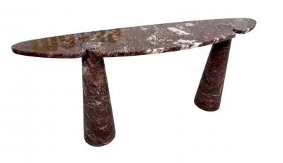 Angelo Mangiarotti Angelo Mangiarotti Eros Console Table in Rosso Verona Marble Italy 1970s