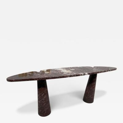 Angelo Mangiarotti Angelo Mangiarotti Eros Console Table in Rosso Verona Marble Italy 1970s