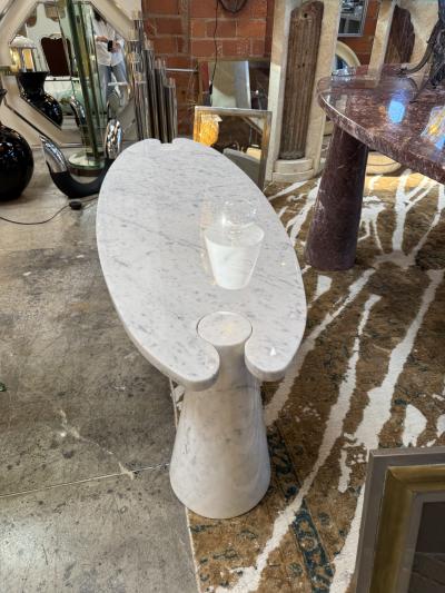 Angelo Mangiarotti Angelo Mangiarotti Eros White Marble Coffee Table Italy 1970s
