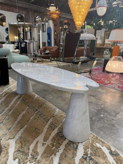 Angelo Mangiarotti Angelo Mangiarotti Eros White Marble Coffee Table Italy 1970s