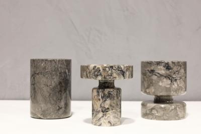 Angelo Mangiarotti Angelo Mangiarotti Gray Marble Vase