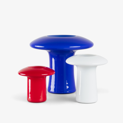 Angelo Mangiarotti Angelo Mangiarotti Murano Glass Mushroom Vases Set of 3