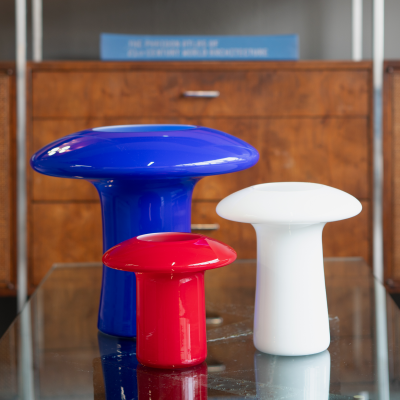 Angelo Mangiarotti Angelo Mangiarotti Murano Glass Mushroom Vases Set of 3