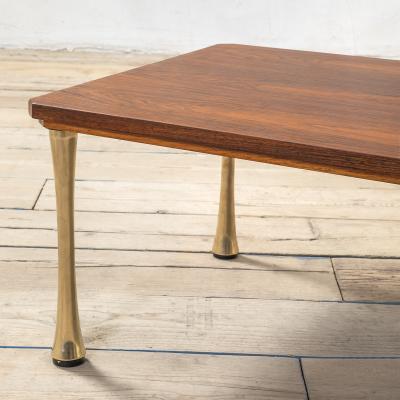 Angelo Mangiarotti Angelo Mangiarotti Wooden and Brass Coffee Table