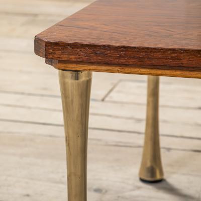 Angelo Mangiarotti Angelo Mangiarotti Wooden and Brass Coffee Table