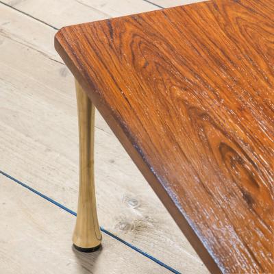Angelo Mangiarotti Angelo Mangiarotti Wooden and Brass Coffee Table