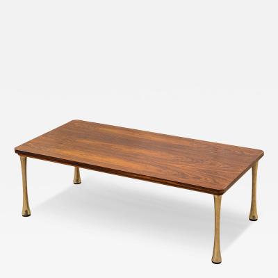 Angelo Mangiarotti Angelo Mangiarotti Wooden and Brass Coffee Table