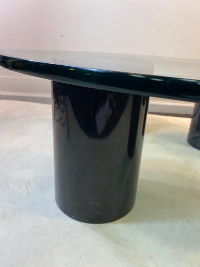 Angelo Mangiarotti BLACK MARBLE CYLINDER COFFEE TABLE IN TRHE MANNER OF ANGELO MANGIAROTTI