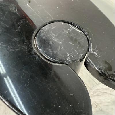 Angelo Mangiarotti Black Marquina marble Eros console table by Angelo Mangiarotti 