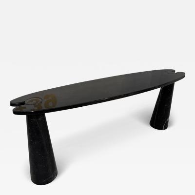 Angelo Mangiarotti Black Marquina marble Eros console table by Angelo Mangiarotti 