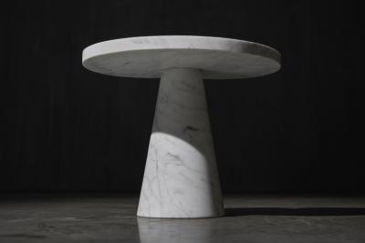 Angelo Mangiarotti Carrara Marble Side Table by Angelo Mangiarotti for Skipper Italy 1970s