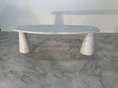 Angelo Mangiarotti Coffee Table Angelo Mangiarotti Carrara Marble Midcentury Italian Design 1970s