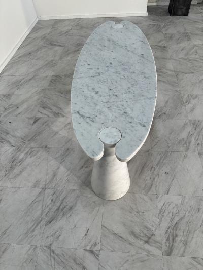 Angelo Mangiarotti Coffee Table Angelo Mangiarotti Carrara Marble Midcentury Italian Design 1970s