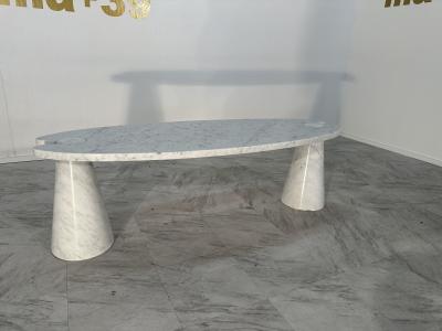 Angelo Mangiarotti Coffee Table Angelo Mangiarotti Carrara Marble Midcentury Italian Design 1970s