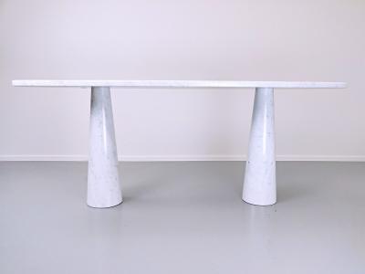 Angelo Mangiarotti Console In White Marble Model Eros By Angelo Mangiarotti