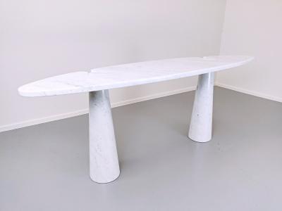 Angelo Mangiarotti Console In White Marble Model Eros By Angelo Mangiarotti