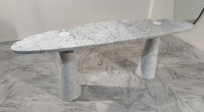 Angelo Mangiarotti Console Table in White Marble Italy 1970s