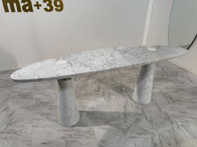 Angelo Mangiarotti Console Table in White Marble Italy 1970s
