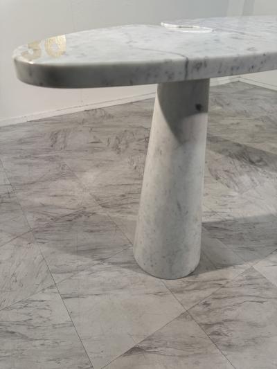 Angelo Mangiarotti Console Table in White Marble Italy 1970s