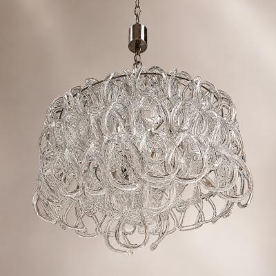 Angelo Mangiarotti Giogali Murano Glass Chandelier for Vistosi 1970 Italy