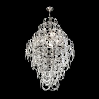 Angelo Mangiarotti Handblown Murano Glass Giogali Link Chandelier by Mangiarotti for Vistosi