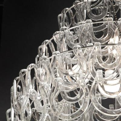 Angelo Mangiarotti Handblown Murano Glass Giogali Link Chandelier by Mangiarotti for Vistosi
