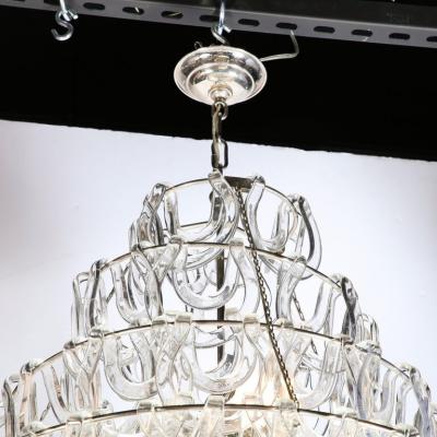 Angelo Mangiarotti Handblown Murano Glass Giogali Link Chandelier by Mangiarotti for Vistosi