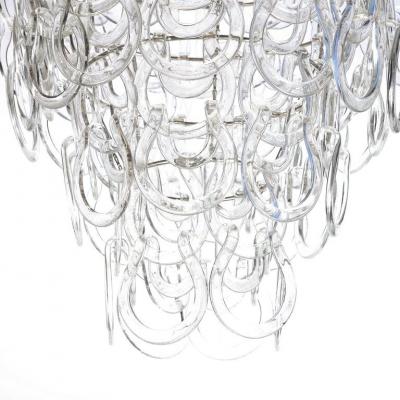 Angelo Mangiarotti Handblown Murano Glass Giogali Link Chandelier by Mangiarotti for Vistosi