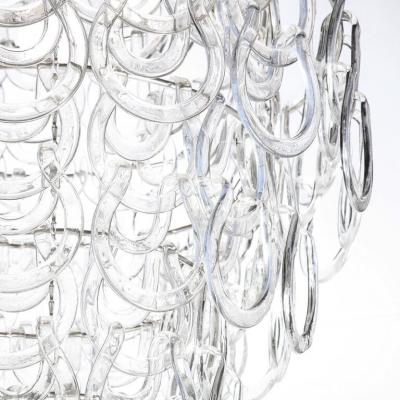 Angelo Mangiarotti Handblown Murano Glass Giogali Link Chandelier by Mangiarotti for Vistosi