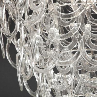 Angelo Mangiarotti Handblown Murano Glass Giogali Link Chandelier by Mangiarotti for Vistosi