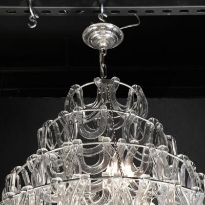Angelo Mangiarotti Handblown Murano Glass Giogali Link Chandelier by Mangiarotti for Vistosi