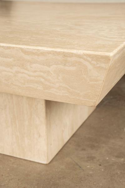 Angelo Mangiarotti Italian Modern Travertine Coffee Table Attributed To Angelo Mangiarotti