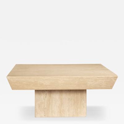Angelo Mangiarotti Italian Modern Travertine Coffee Table Attributed To Angelo Mangiarotti