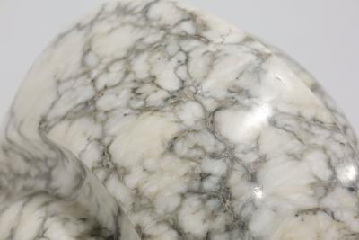 Angelo Mangiarotti Large Mounted Abstract Black and White Marble Sculpture signed Ray G 1983