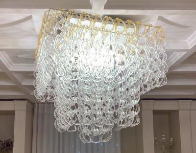 Angelo Mangiarotti Large Murano Glass Giogali Chandelier Angelo Mangiarotti style