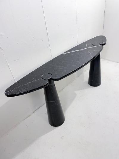 Angelo Mangiarotti Mid Century Eros Black Marble Console Table by Angelo Mangiarotti