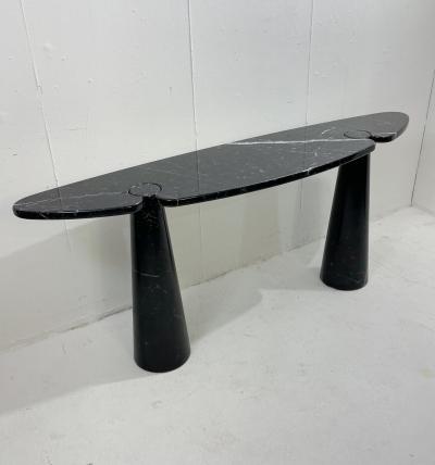 Angelo Mangiarotti Mid Century Eros Black Marble Console Table by Angelo Mangiarotti