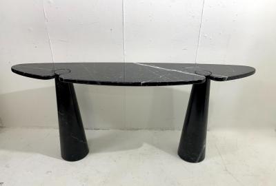 Angelo Mangiarotti Mid Century Eros Black Marble Console Table by Angelo Mangiarotti