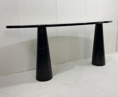 Angelo Mangiarotti Mid Century Eros Black Marble Console Table by Angelo Mangiarotti