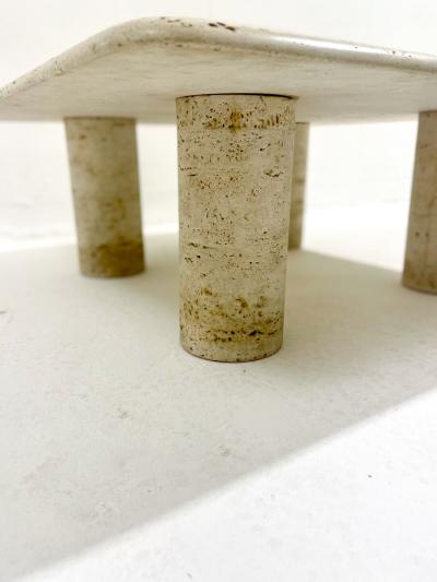 Angelo Mangiarotti Mid Century Modern Travertine Coffee Table by Angelo Mangiarotti