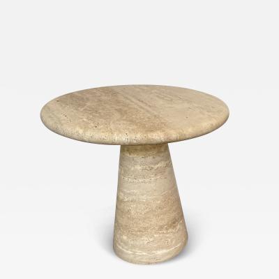 Angelo Mangiarotti Mid Century Travertine Table Italy 1980s