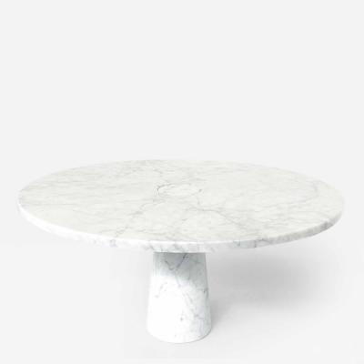 Angelo Mangiarotti Mid Century White Marble Dining Table by Angelo Mangiarotti
